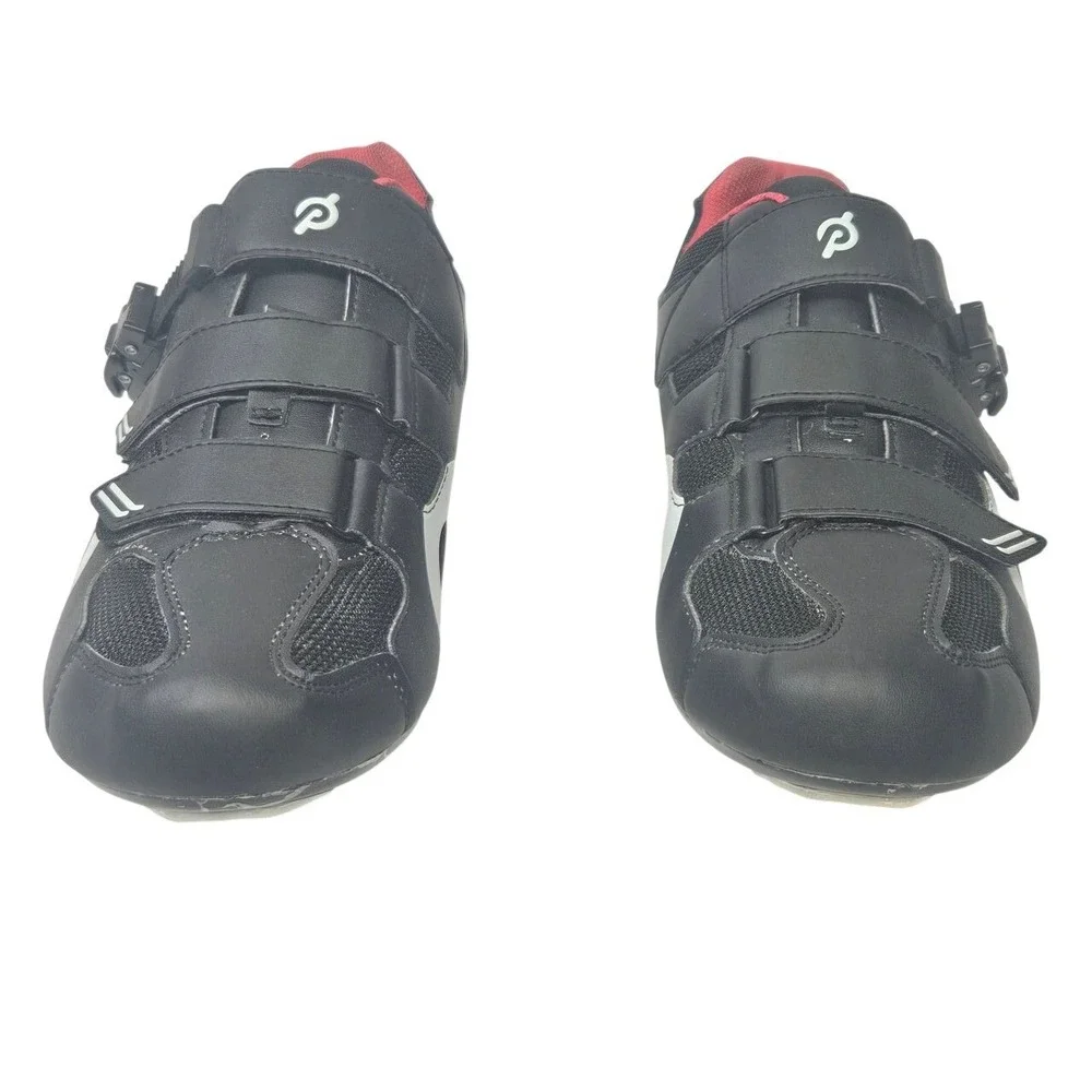 Peloton Cycling Shoes Black Red Size 48 Mens 10 Womens‎ 12 Road Bike Spin Shoe